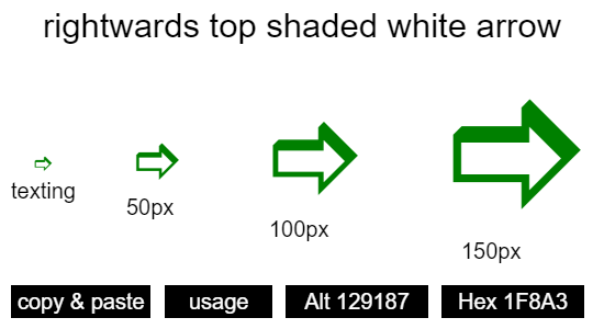 rightwards-top-shaded-white-arrow