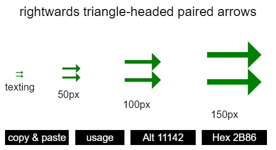 rightwards-triangle-headed-paired-arrows