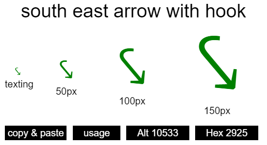 south-east-arrow-with-hook