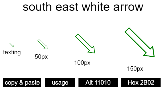 south-east-white-arrow