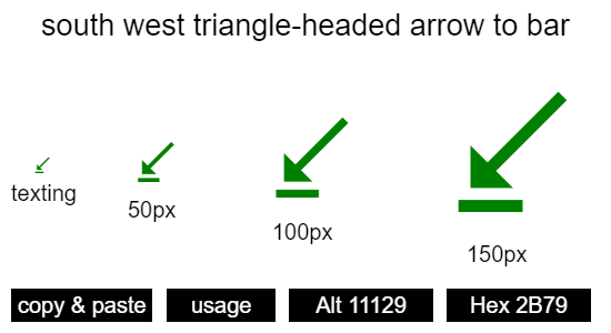 south-west-triangle-headed-arrow-to-bar