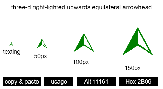 three-d-right-lighted-upwards-equilateral-arrowhead