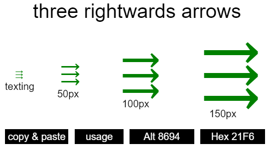 three-rightwards-arrows