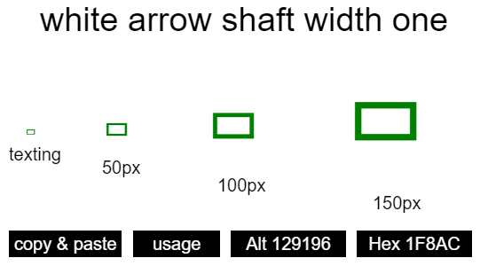 white-arrow-shaft-width-one