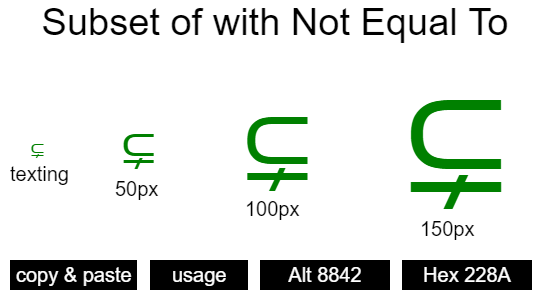 Subset-of-with-Not-Equal-To